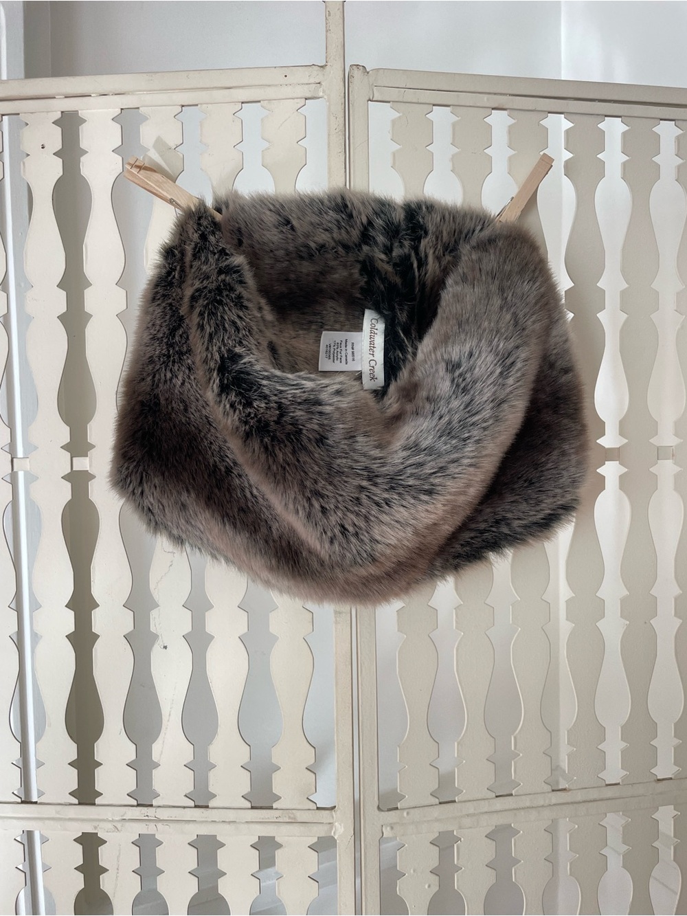 Luxury Faux Fur Infinity Snood Scarf in Luxe Brown